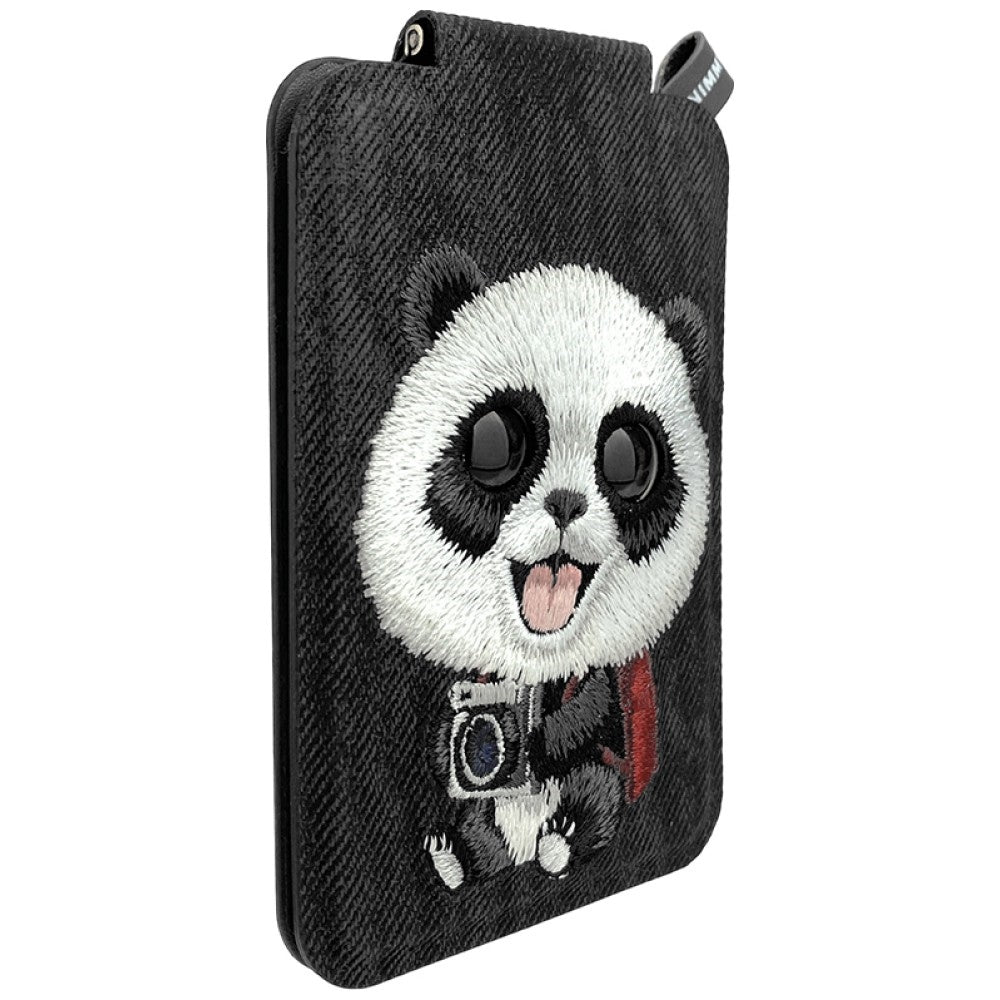Nimmy New Big-Eye Cute Pets 2.0 Panda Magnetic Wallet with Phone Stand - Black_3