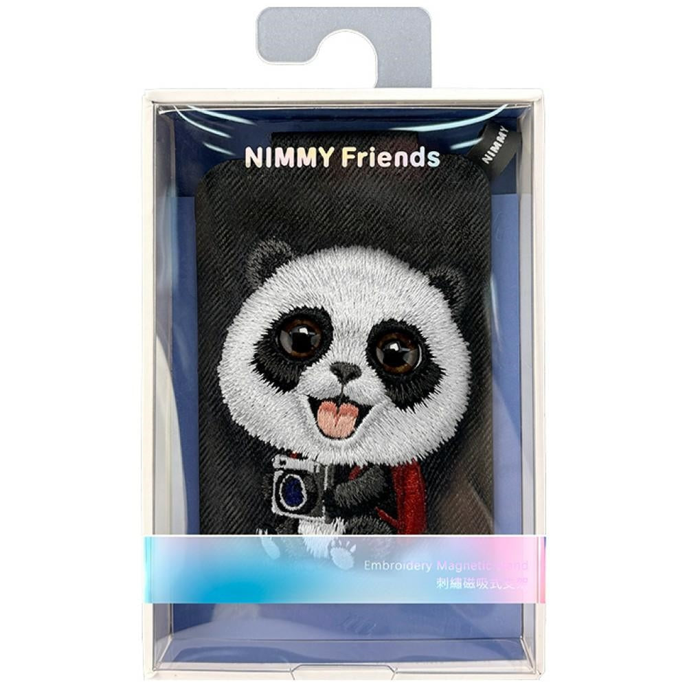Nimmy New Big-Eye Cute Pets 2.0 Panda Magnetic Wallet with Phone Stand - Black_6