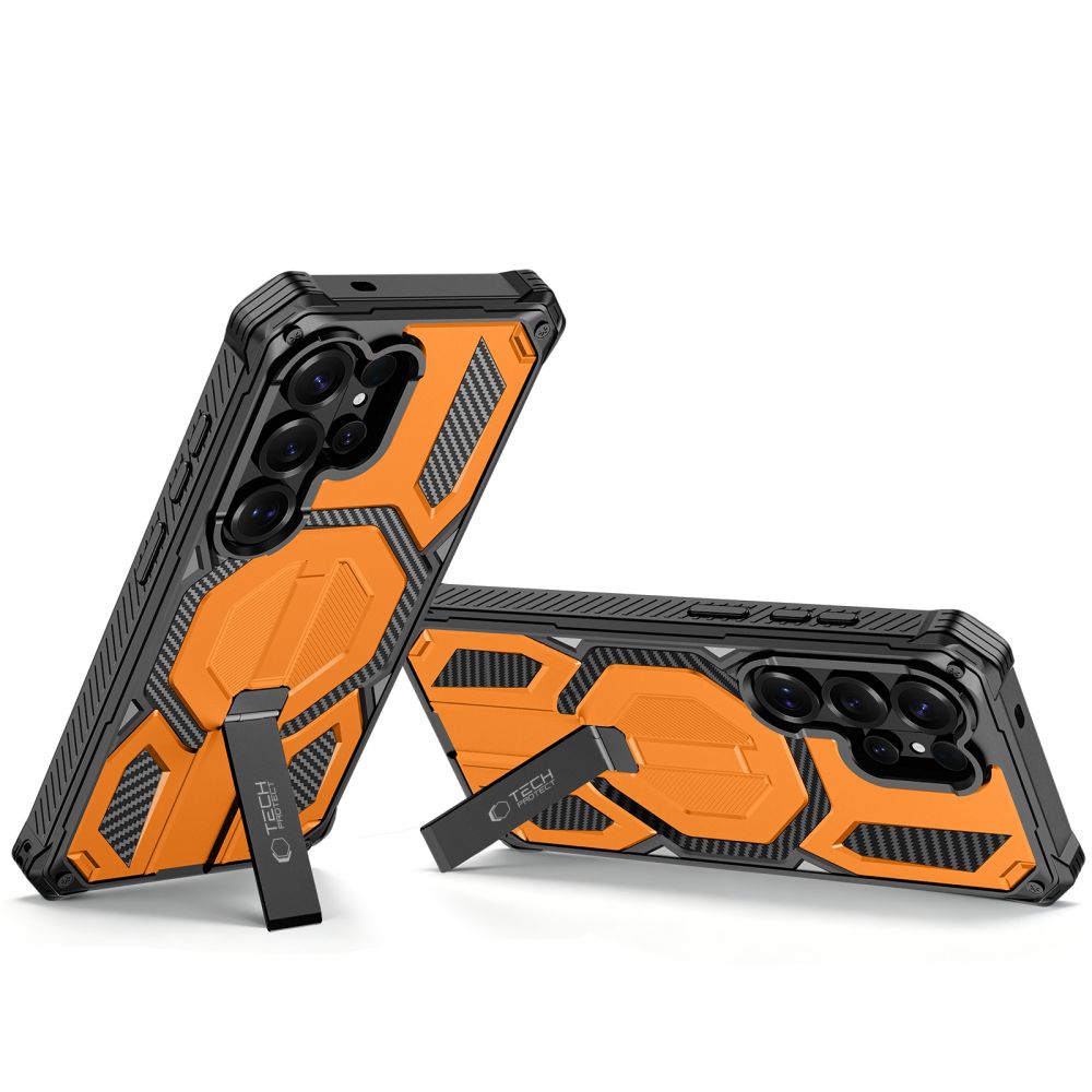 Tech-Protect MagBlast MagSafe Case + Tempered Glass 2-Pack for Samsung Galaxy S26 Ultra - Black and Orange_2