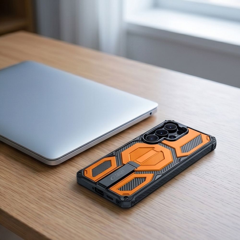 Tech-Protect MagBlast MagSafe Case + Tempered Glass 2-Pack for Samsung Galaxy S26 Ultra - Black and Orange_7