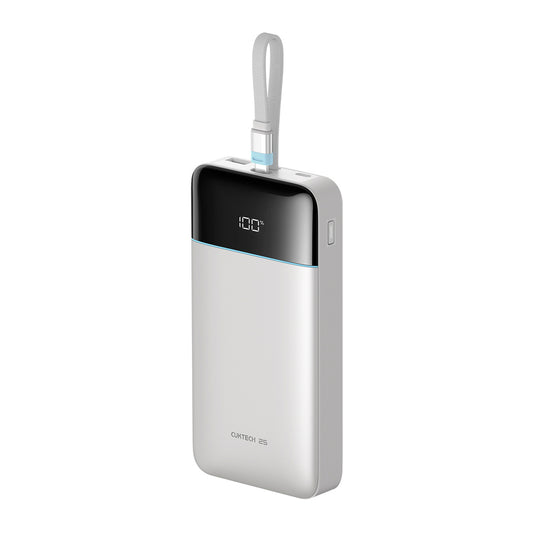 Cuktech LPB252N 120W 25000mAh Powerbank with Built-in USB-C Cable - White_0