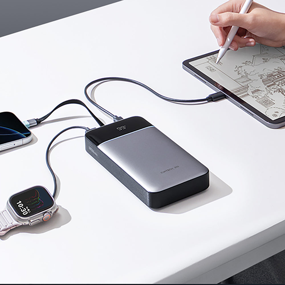 Cuktech LPB252N 120W 25000mAh Powerbank with Built-in USB-C Cable - Gray_4