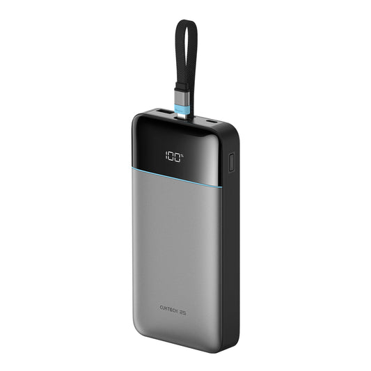 Cuktech LPB252N 120W 25000mAh Powerbank with Built-in USB-C Cable - Gray_0