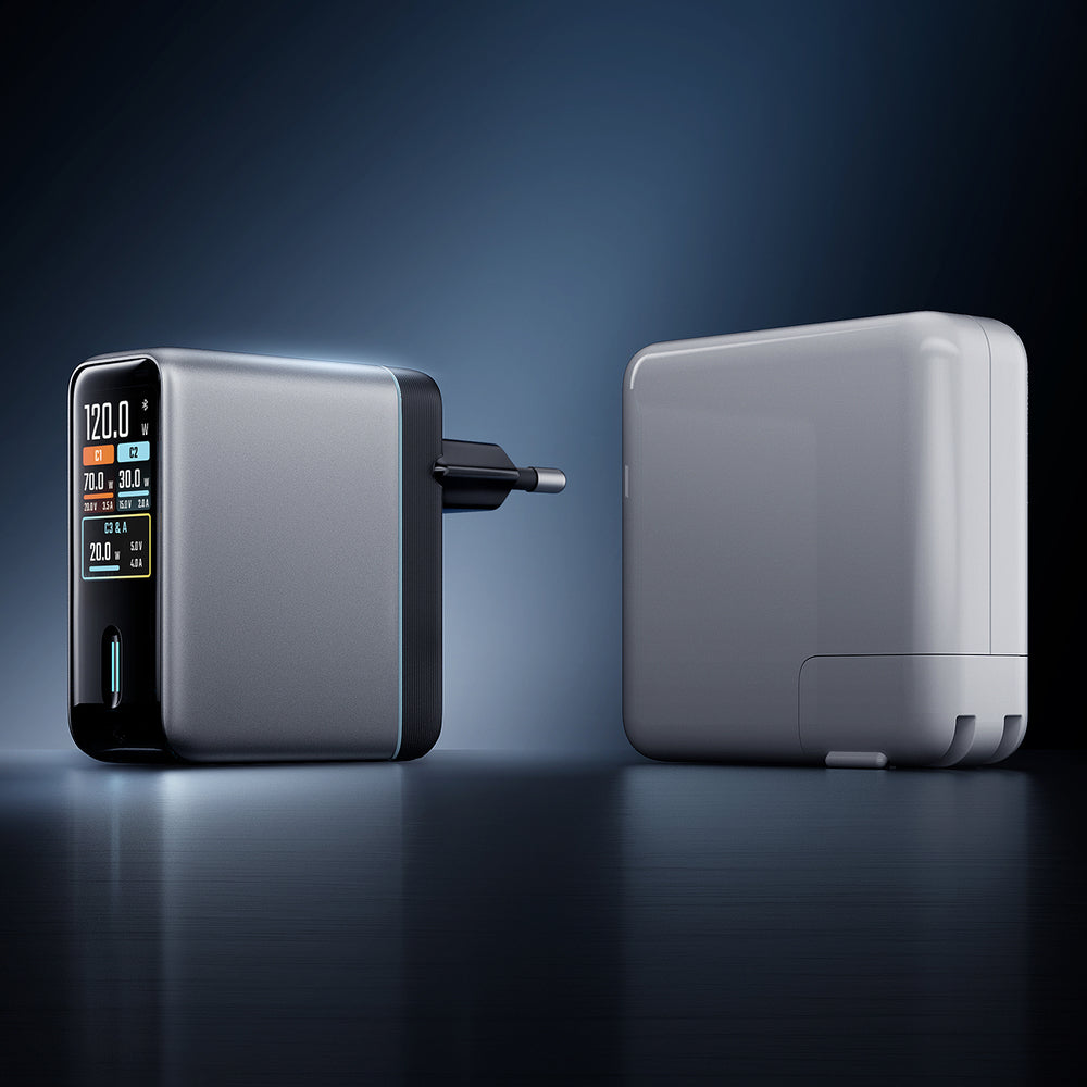 Cuktech AD1204U 120W Wall Charger with Display and USB-C Cable - Silver_3