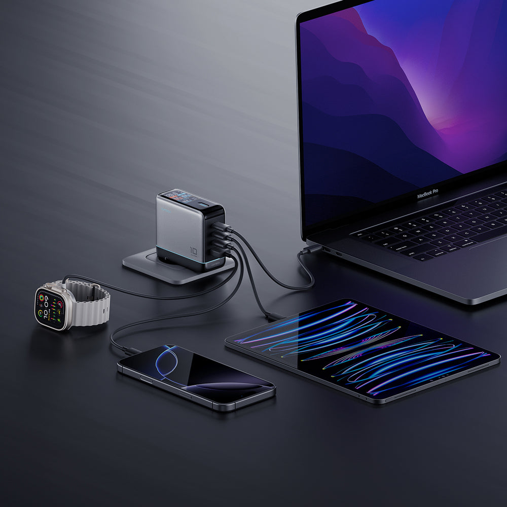 Cuktech AD1204U 120W Wall Charger with Display and USB-C Cable - Silver_4