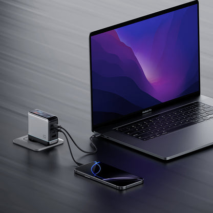 Cuktech AD1204U 120W Wall Charger with Display and USB-C Cable - Silver_5