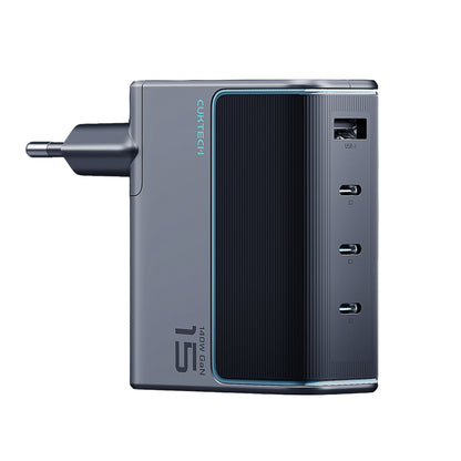 Cuktech AD1404UEU 140W GaN 3x USB-C + USB-A Wall Charger with USB-C Cable - Gray_0