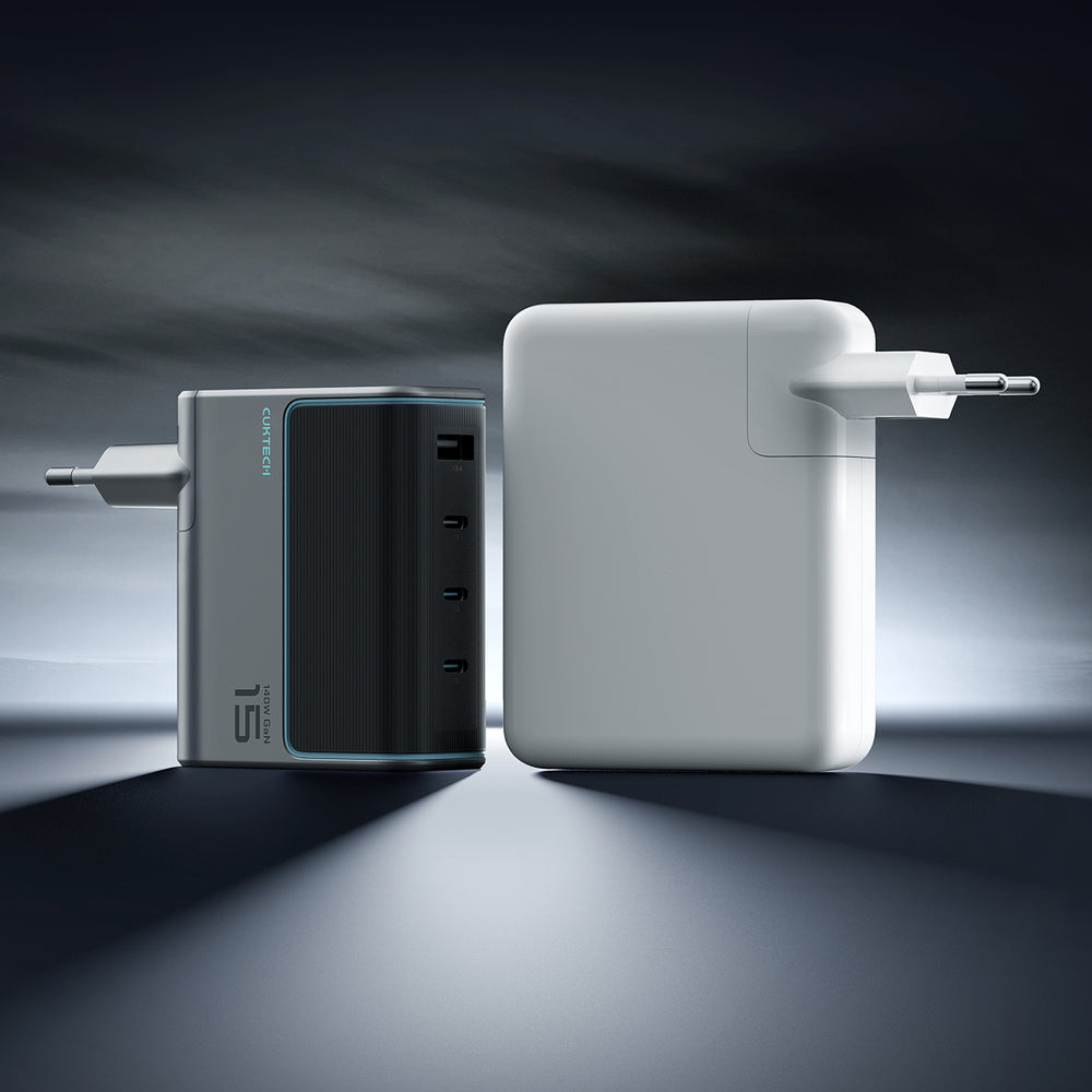 Cuktech AD1404UEU 140W GaN 3x USB-C + USB-A Wall Charger with USB-C Cable - Gray_3