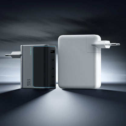 Cuktech AD1404UEU 140W GaN 3x USB-C + USB-A Wall Charger with USB-C Cable - Gray_3