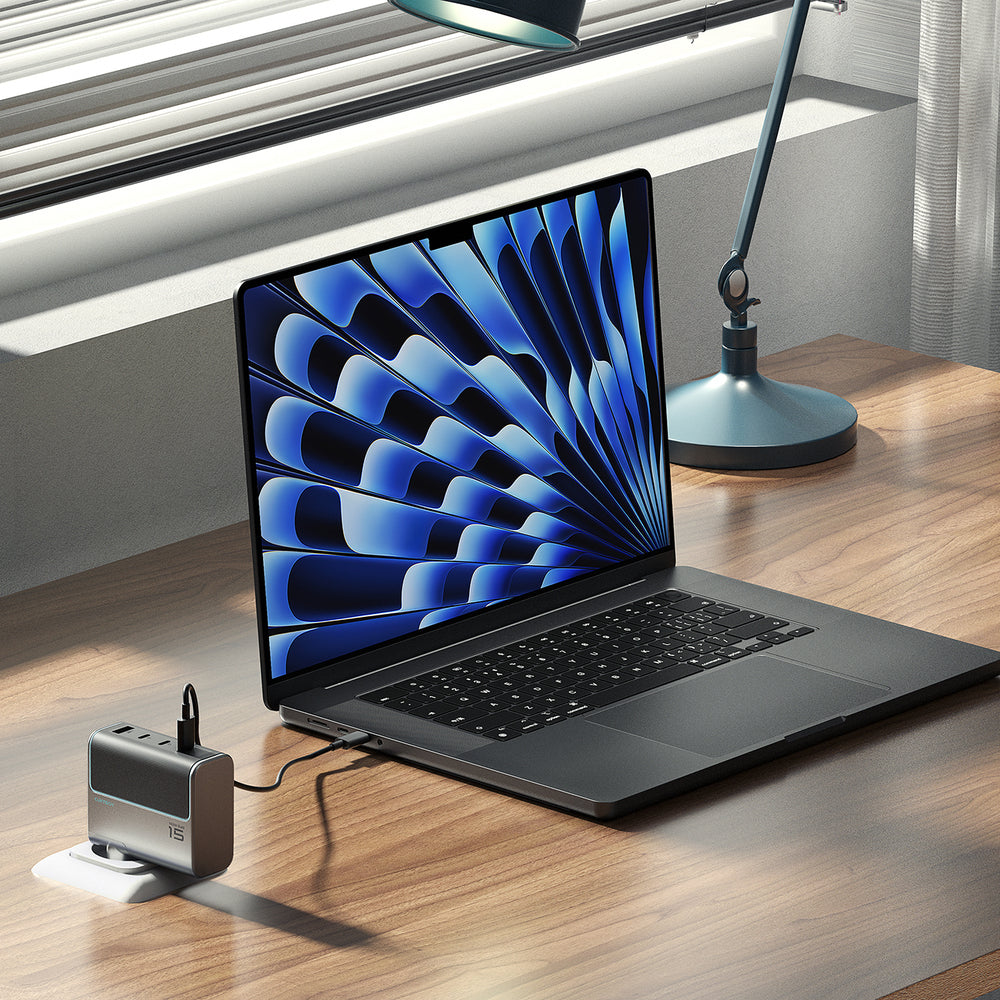 Cuktech AD1404UEU 140W GaN 3x USB-C + USB-A Wall Charger with USB-C Cable - Gray_8