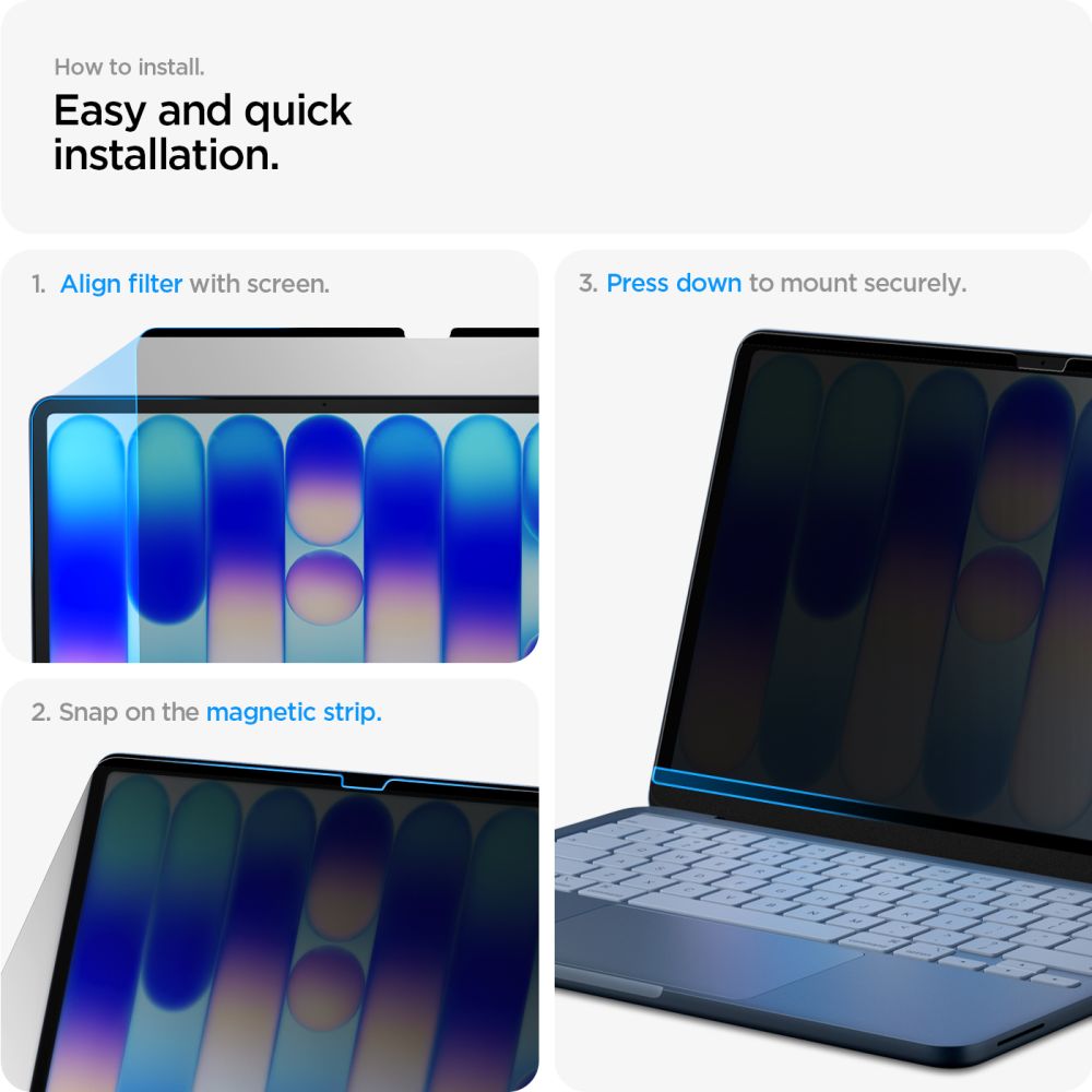 Privacy Plastic Screen Protector Spigen Safe View Magnetic for Apple MacBook Neo 13inch AFL11670 _8