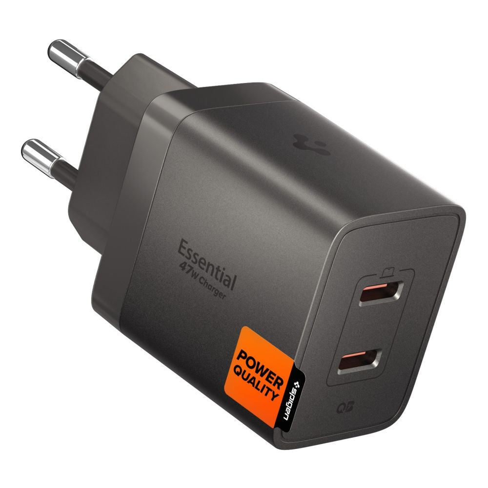 Wall Charger Spigen EE472EU Essential, 47W, 3A, 2 x USB-C, Grey ACH10450 _0