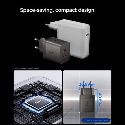 Wall Charger Spigen EE472EU Essential, 47W, 3A, 2 x USB-C, Grey ACH10450 _3