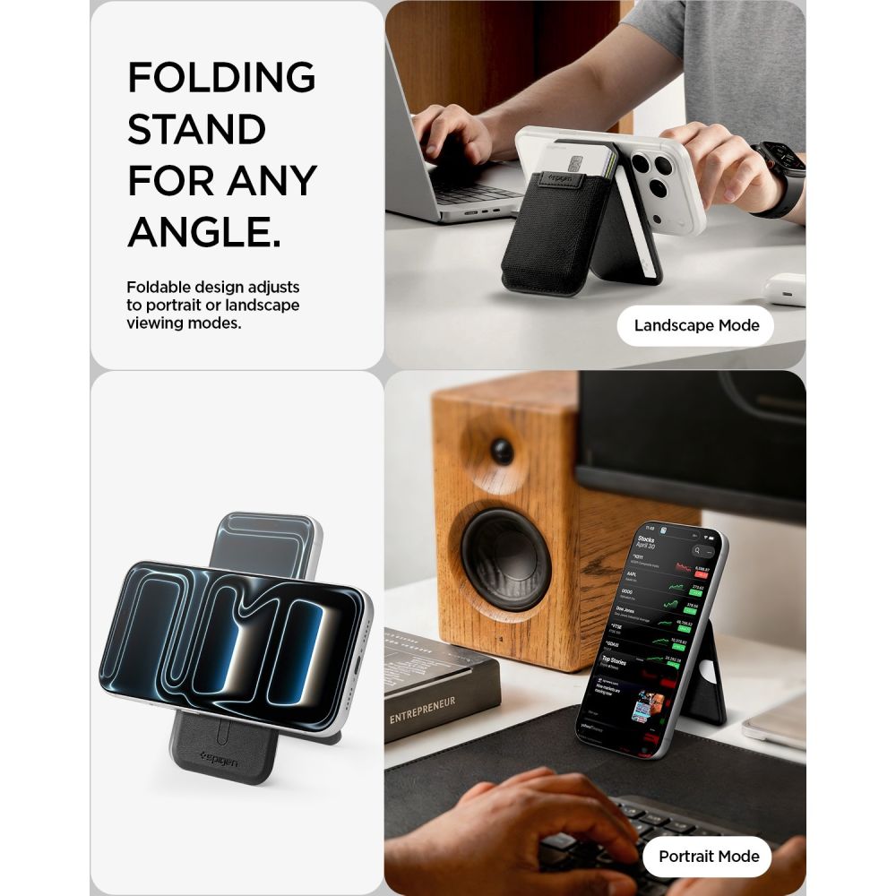 Magnetic Wallet Spigen Slim Fold Tripod S314-4, Black AFA11591 _10