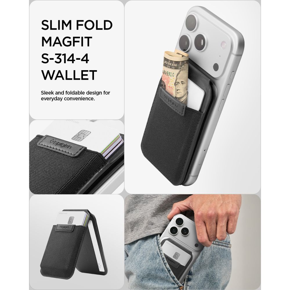 Magnetic Wallet Spigen Slim Fold Tripod S314-4, Black AFA11591 _8