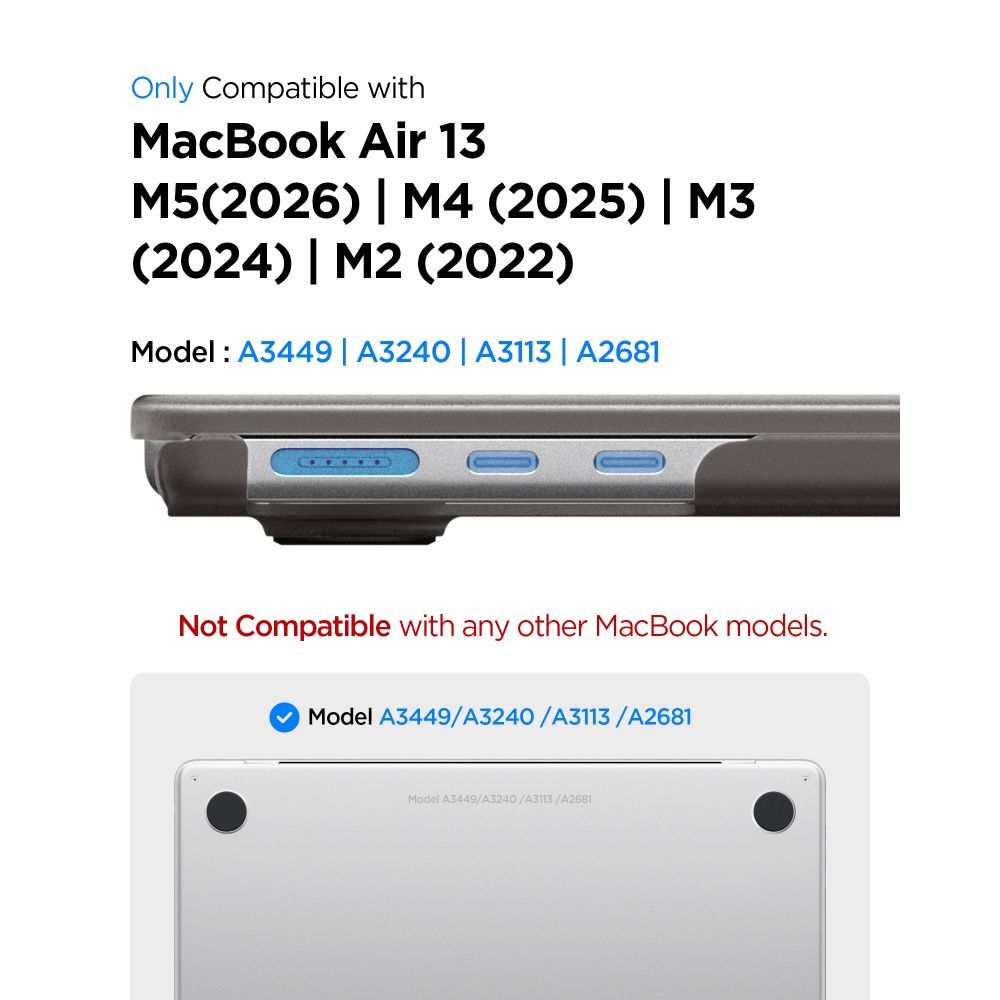 Case Spigen Airskin for Apple MacBook Air 13inch (2026) / (2025) / (2024) / (2022), Frost Black ACS11531 _10