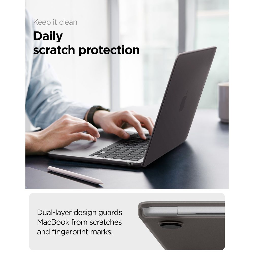 Case Spigen Airskin for Apple MacBook Air 13inch (2026) / (2025) / (2024) / (2022), Frost Black ACS11531 _8