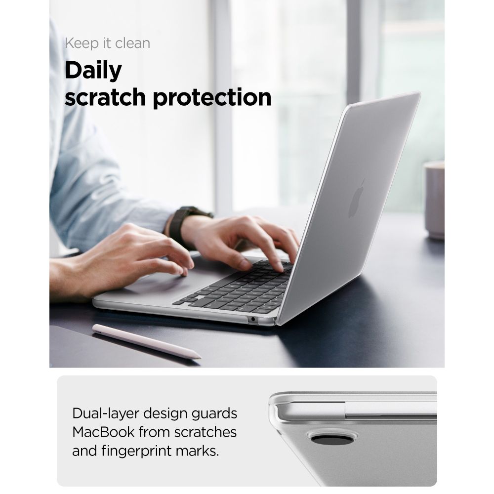 Case Spigen Airskin for Apple MacBook Air 13inch (2026) / (2025) / (2024) / (2022), Frost Clear ACS11530 _9