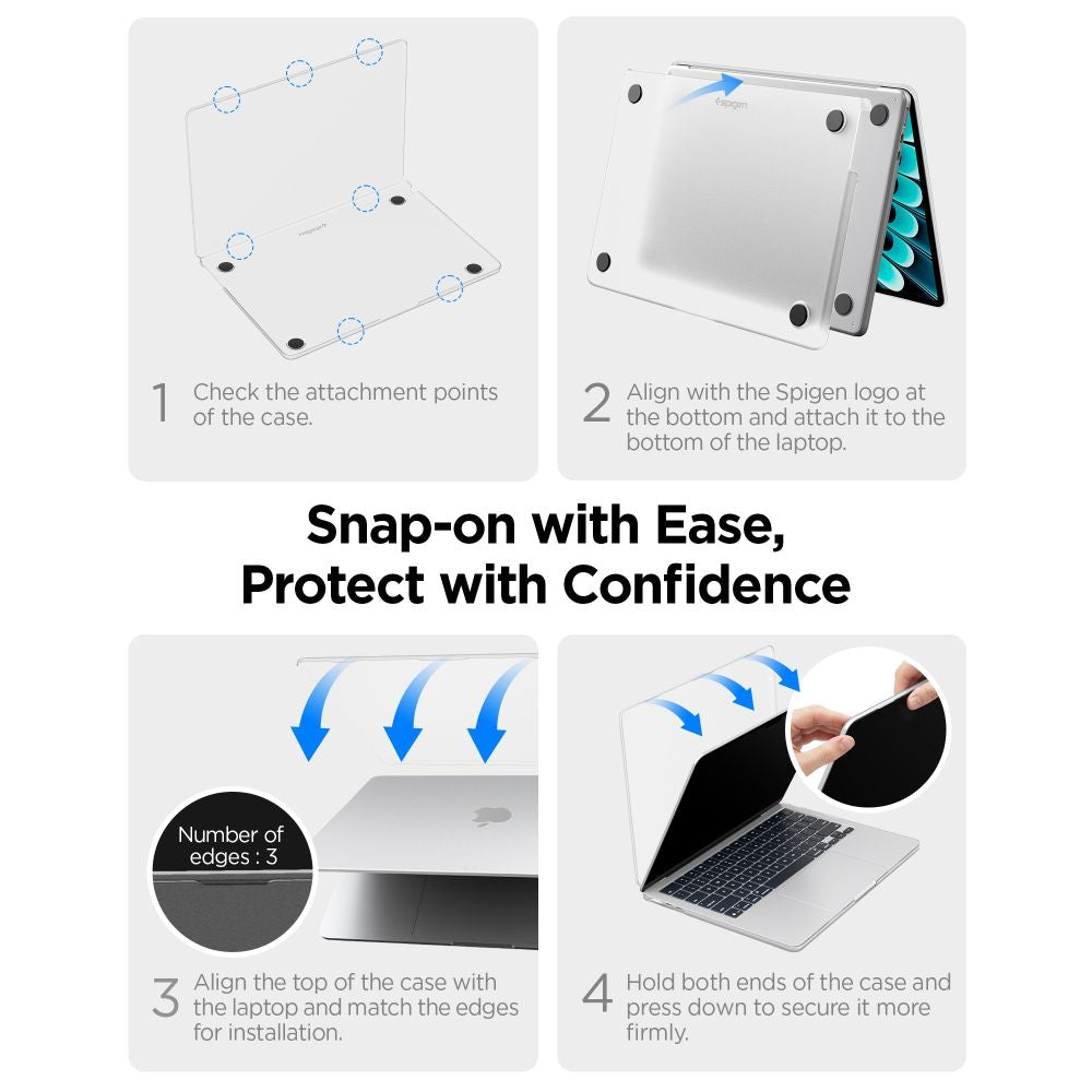 Case Spigen Airskin for Apple MacBook Air 13inch (2026) / (2025) / (2024) / (2022), Frost Clear ACS11530 _10