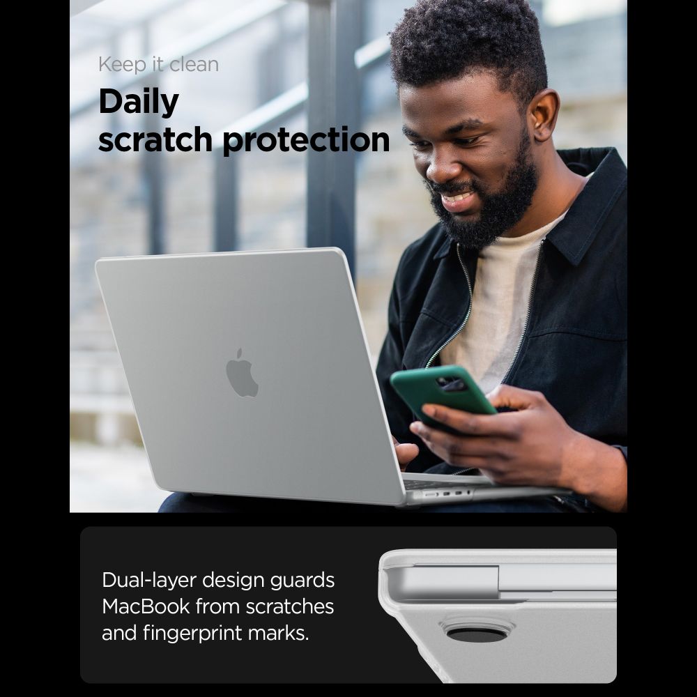 Case Spigen Airskin for Apple MacBook Pro 14inch (2026) / (2025) / (2023) / (2022) / (2021), Frost Clear ACS11528 _9