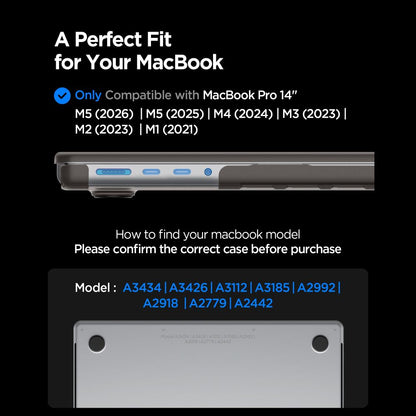 Spigen AirSkin Case for MacBook Pro 14" 2021 / 2023 / 2024 / 2025 / 2026 - Semi-Transparent_5
