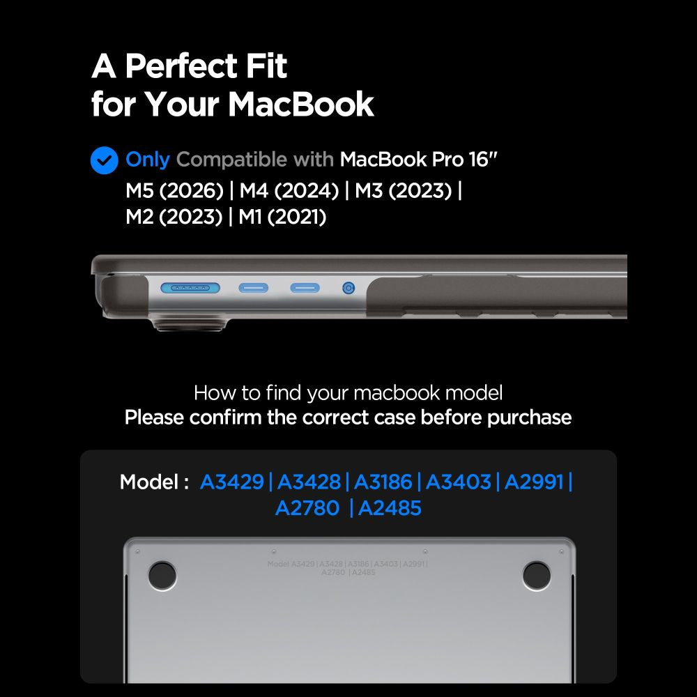 Case Spigen Airskin for Apple MacBook Pro 16inch (2026) / (2024) / (2023) / (2021), Frost Black ACS11527 _9