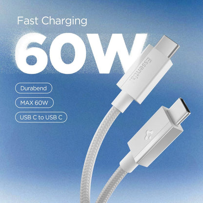 USB-C to USB-C Cable Spigen EB6015CC, 60W, 3A, 1.5m, White ACA10416 _1
