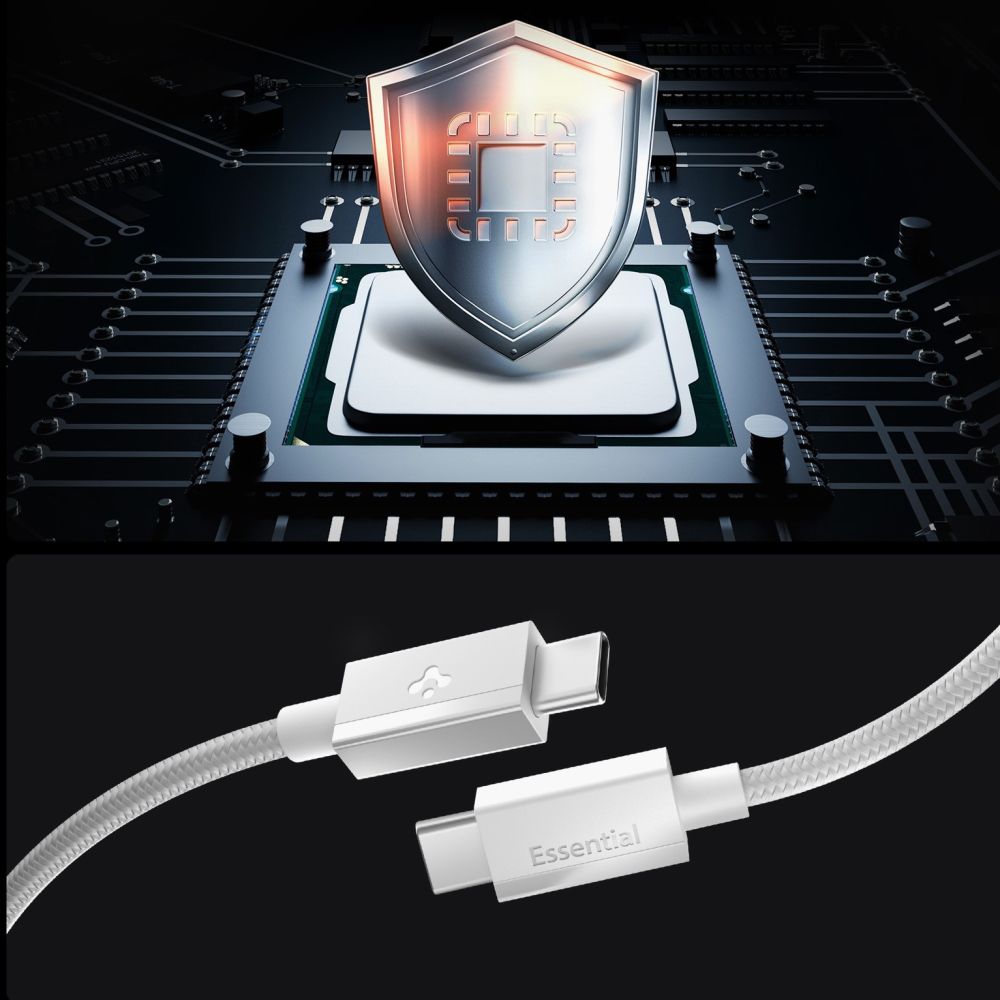 USB-C to USB-C Cable Spigen EB6015CC, 60W, 3A, 1.5m, White ACA10416 _3