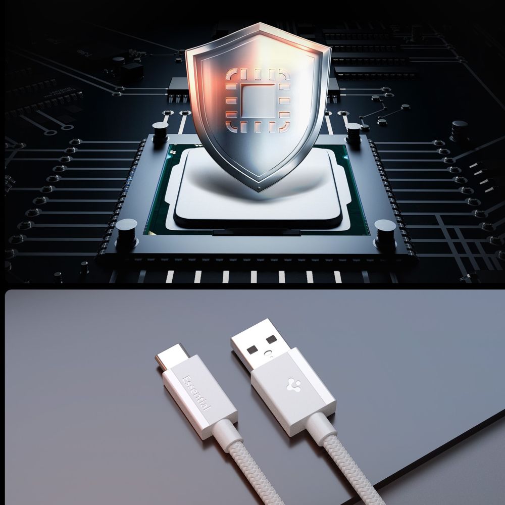 USB-A to USB-C Cable Spigen EB6015AC, 60W, 3A, 1.5m, White ACA10413 _4