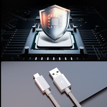 USB-A to USB-C Cable Spigen EB6015AC, 60W, 3A, 1.5m, White ACA10413 _4