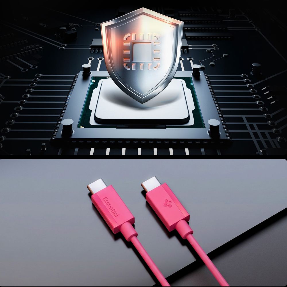 USB-C to USB-C Cable Spigen EB6010CC, 60W, 3A, 1m, Pink ACA10414 _3