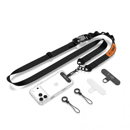 Tech-Protect C9S Rope Crossbody Phone Lanyard - Black and Orange_0
