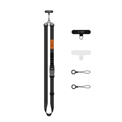 Tech-Protect C9S Rope Crossbody Phone Lanyard - Black and Orange_1