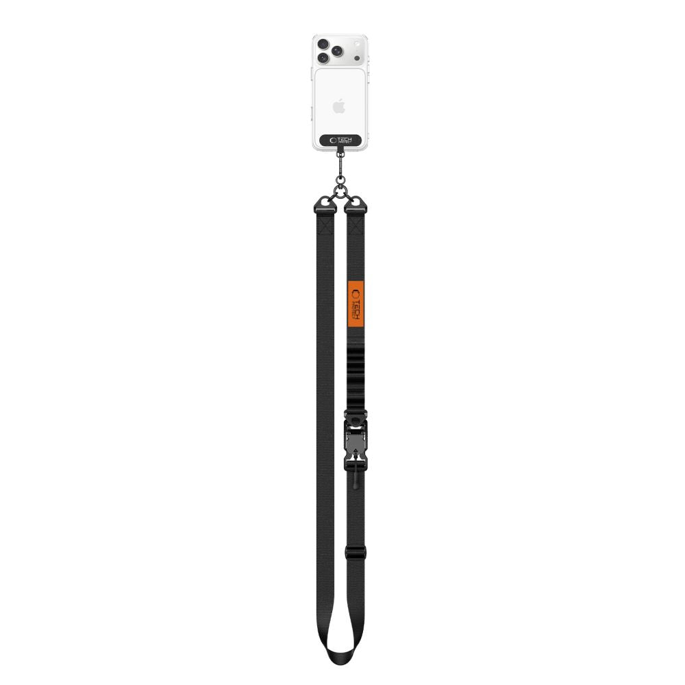Tech-Protect C9S Rope Crossbody Phone Lanyard - Black and Orange_2