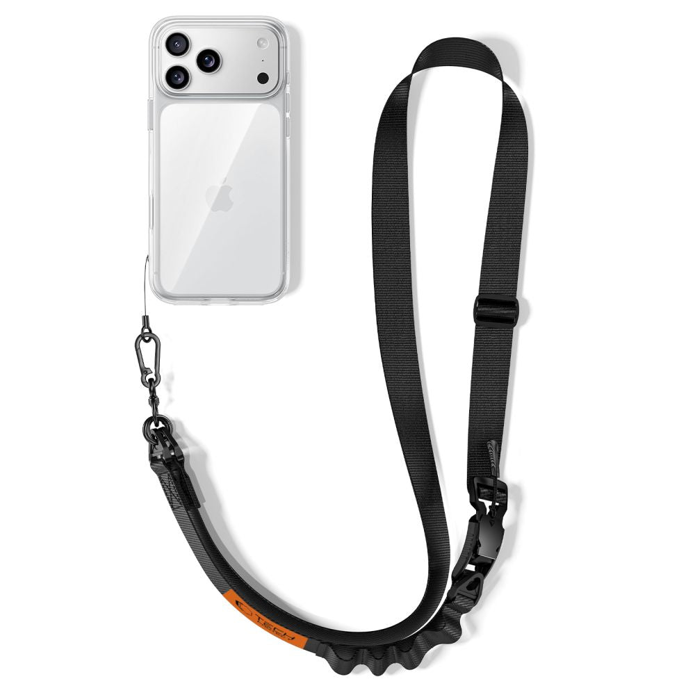Tech-Protect C9S Rope Crossbody Phone Lanyard - Black and Orange_3