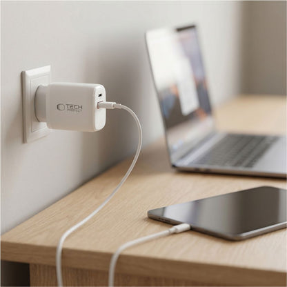 Tech-Protect NCA65W-GAN 2-Port PD 65W / QC3.0 2-Port Wall Charger - White_4