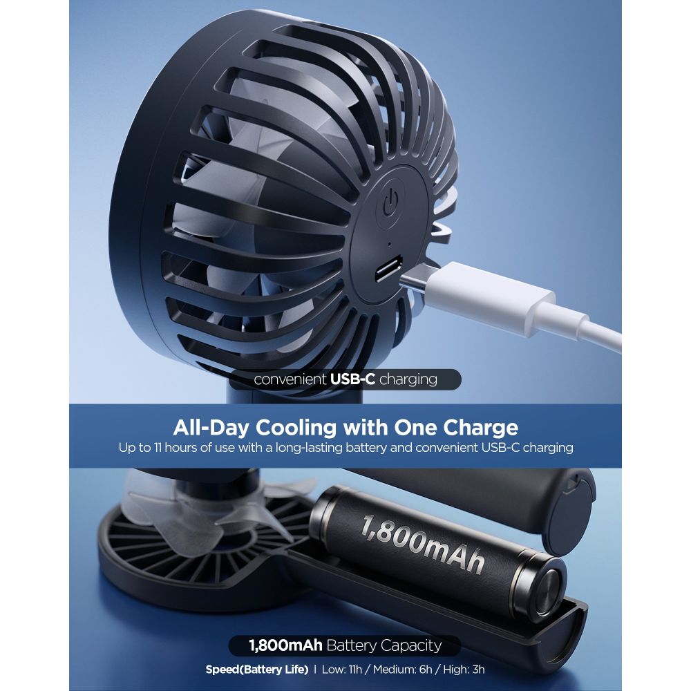 Spigen A905 Mini Portable Handheld Fan - Black_4