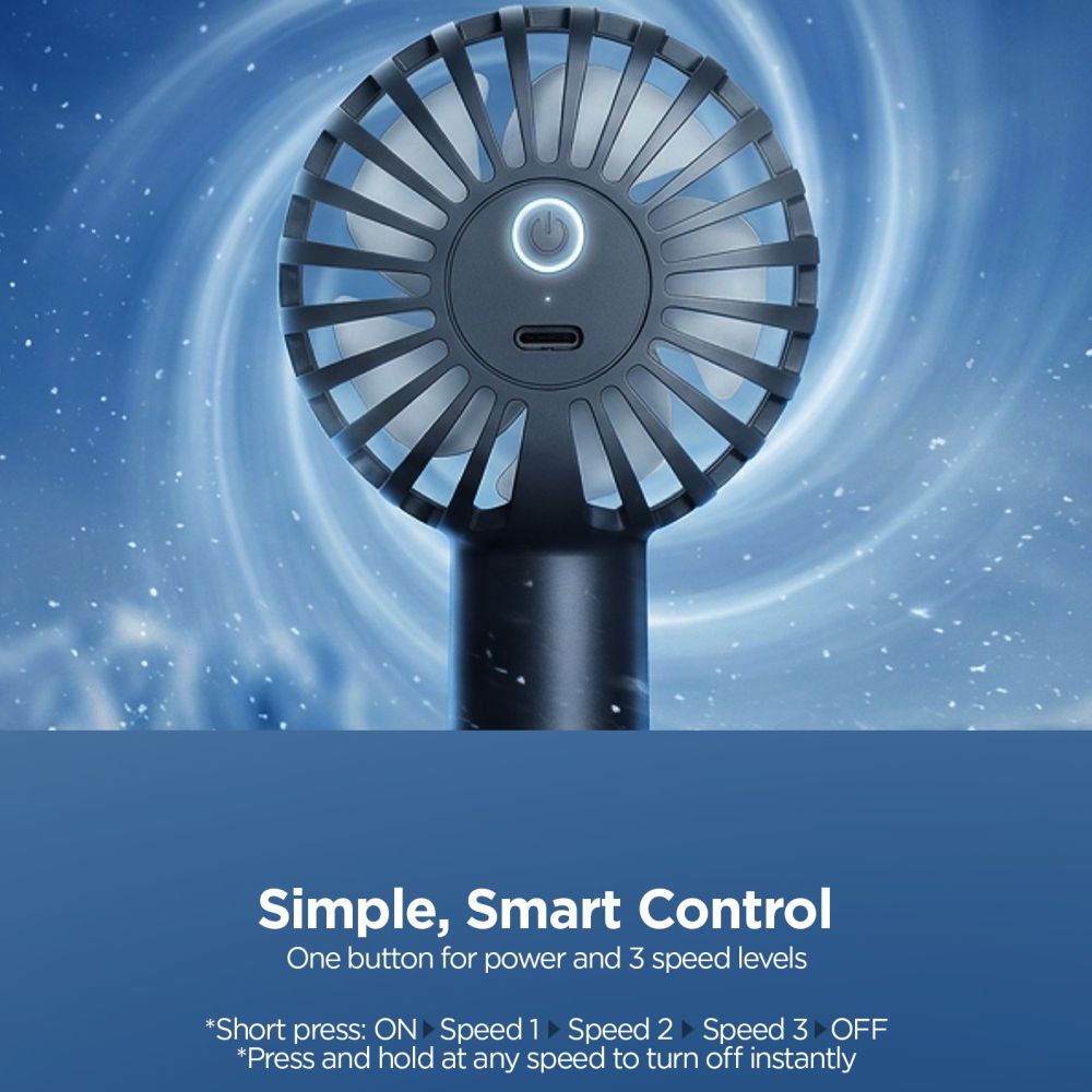 Spigen A905 Mini Portable Handheld Fan - Black_6