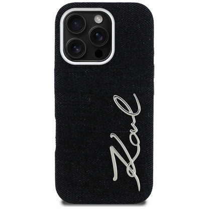 Karl Lagerfeld FW Jeans Signature Logo iPhone 16 Pro Case - Black_2