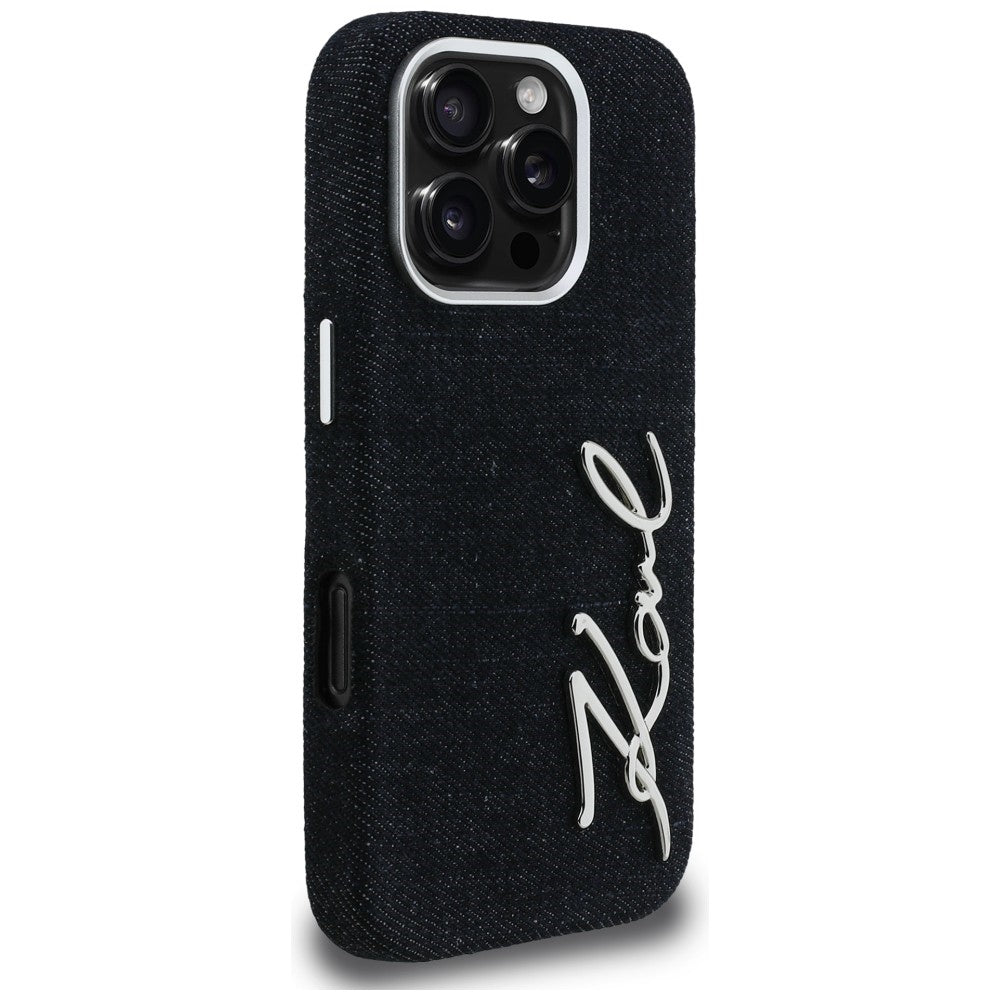 Karl Lagerfeld FW Jeans Signature Logo iPhone 16 Pro Case - Black_3