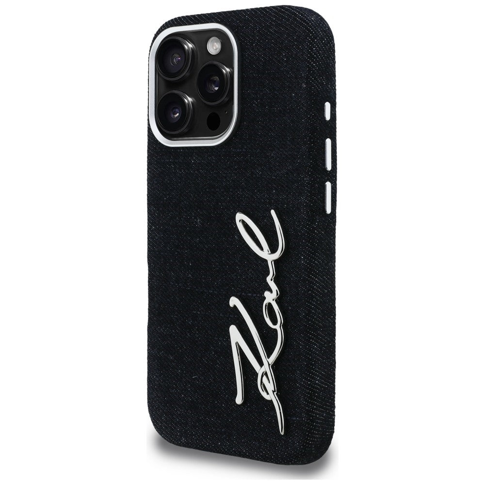 Karl Lagerfeld FW Jeans Signature Logo iPhone 16 Pro Max Case - Black_1