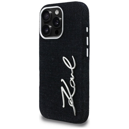 Karl Lagerfeld FW Jeans Signature Logo iPhone 16 Pro Max Case - Black_1