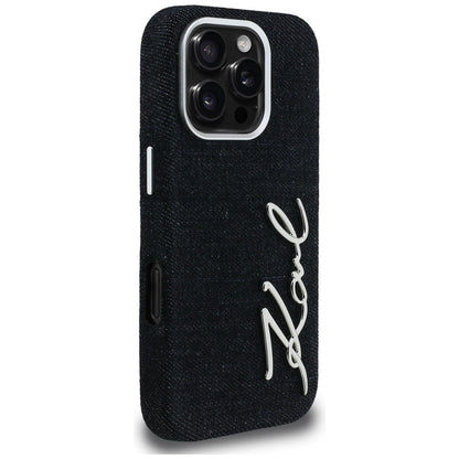 Karl Lagerfeld FW Jeans Signature Logo iPhone 16 Pro Max Case - Black_3