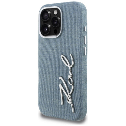 Karl Lagerfeld FW Jeans Signature Logo iPhone 16 Pro Max Case - Blue_1