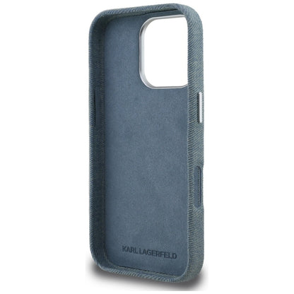 Karl Lagerfeld FW Jeans Signature Logo iPhone 16 Pro Max Case - Blue_6