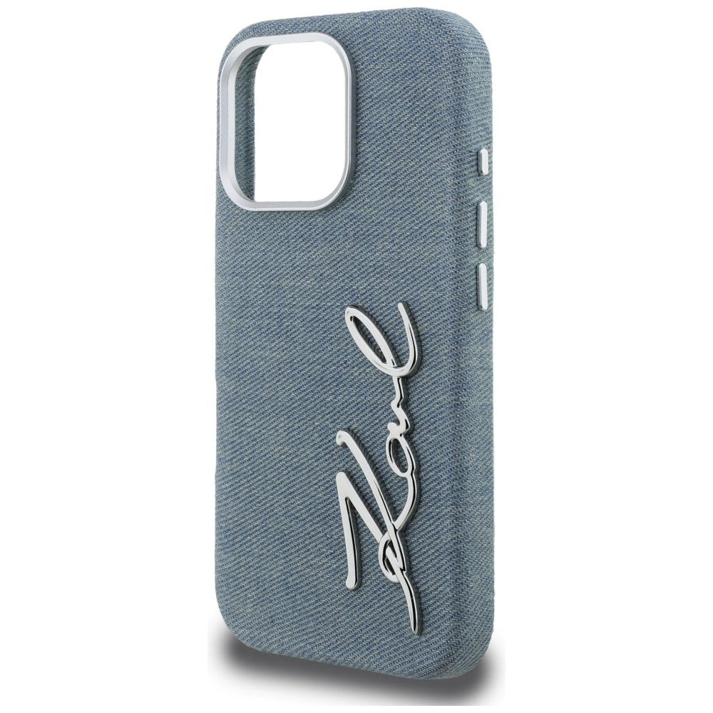 Karl Lagerfeld FW Jeans Signature Logo iPhone 16 Pro Case - Blue_5