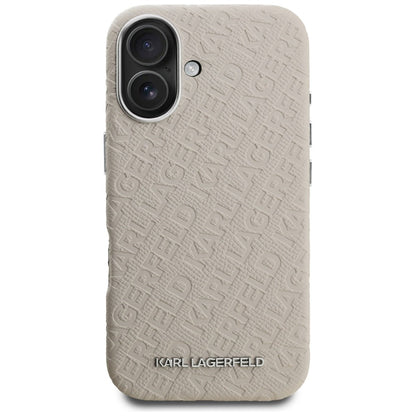 Karl Lagerfeld FW Stamped Karl MagSafe iPhone 16 Case - Beige_2