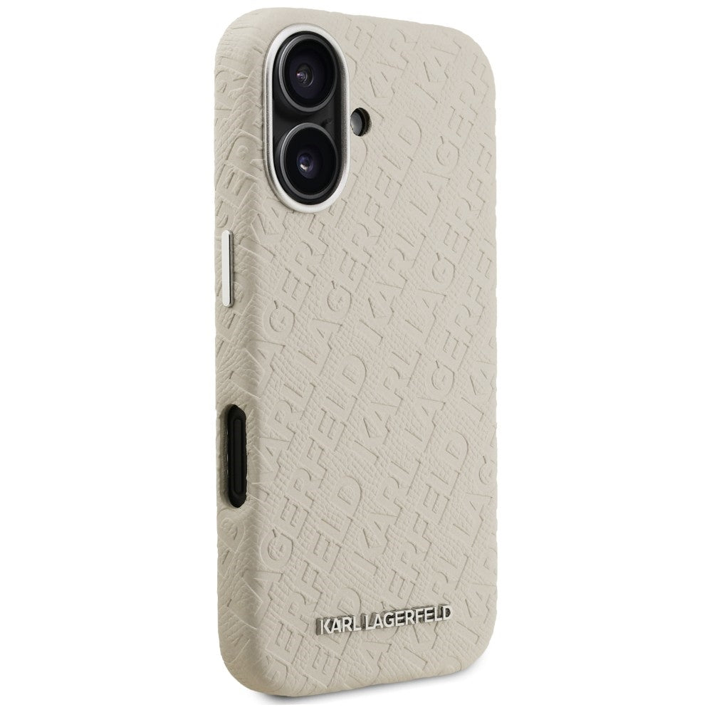 Karl Lagerfeld FW Stamped Karl MagSafe iPhone 16 Case - Beige_3