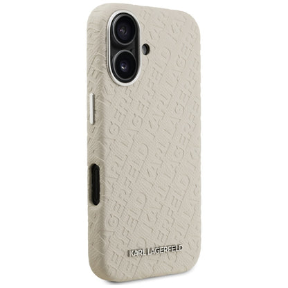 Karl Lagerfeld FW Stamped Karl MagSafe iPhone 16 Case - Beige_3