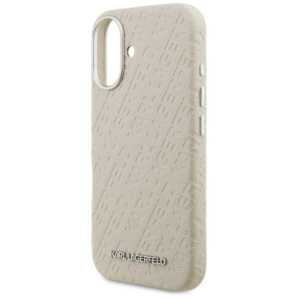 Karl Lagerfeld FW Stamped Karl MagSafe iPhone 16 Case - Beige_5